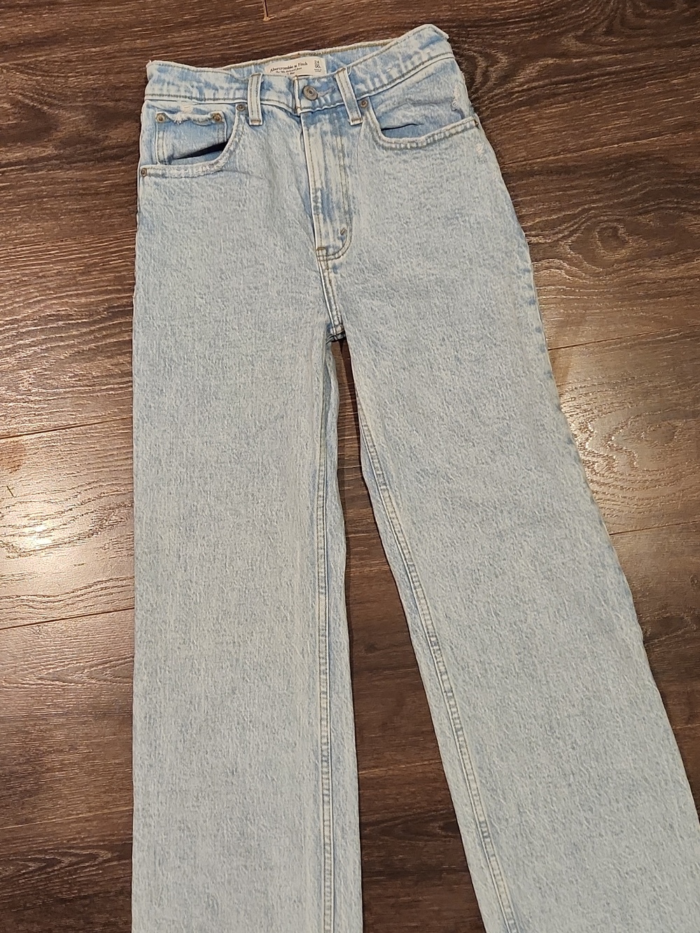 ❤️ ABERCROMBIE & FITCH 90'S HIGH RISE RELAXED WIDE LEG JEANS, 00S (24 SHORT) - Picture 9 of 14